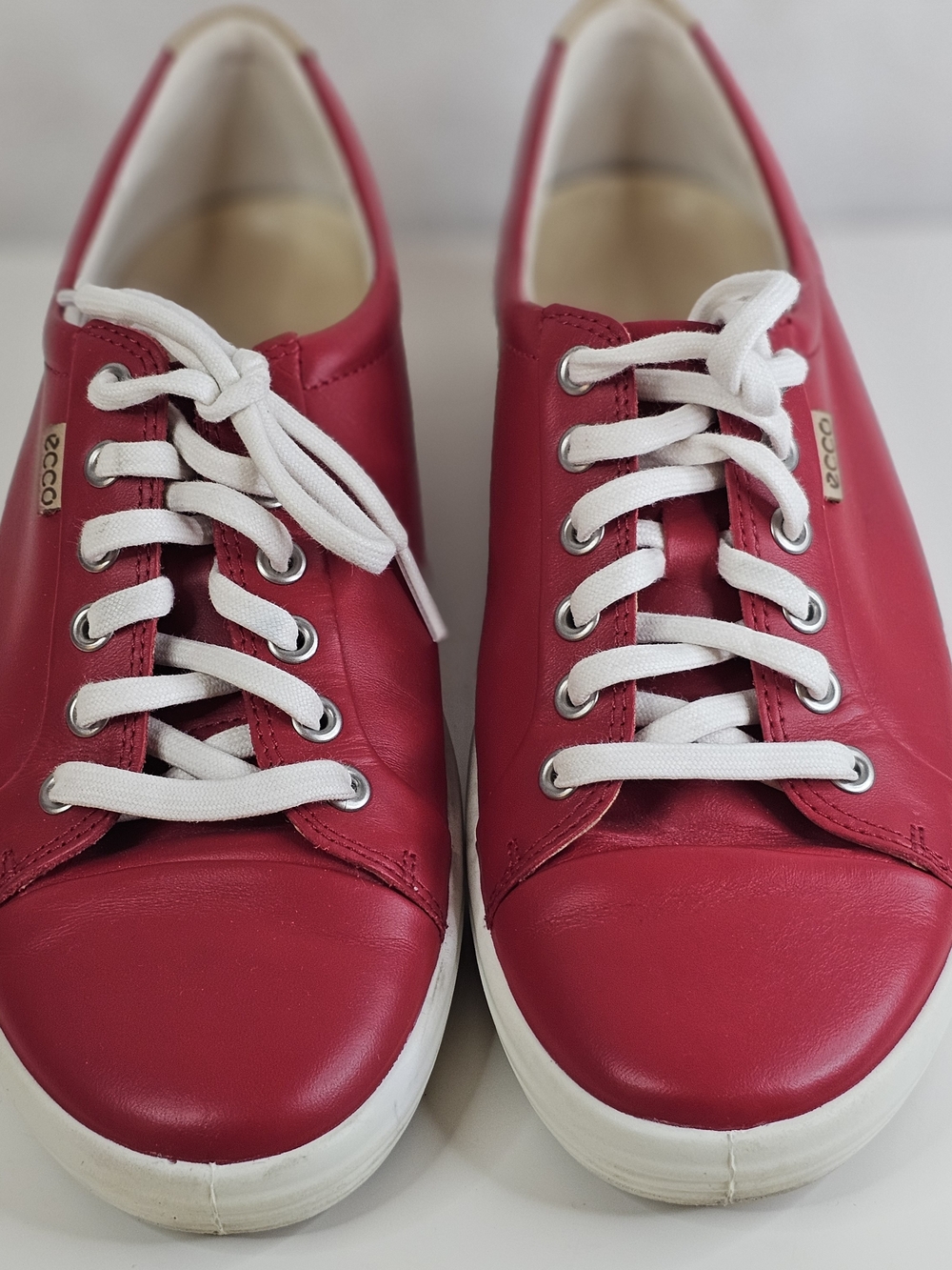 ECCO Women's Red Leather Sneakers